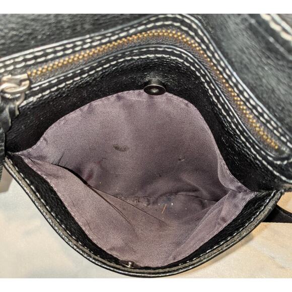 The Sak Black Pebbled Leather Adjustable Crossbody Bag Multi Pocket Purse Lined - Picture 6 of 8